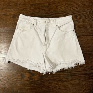Abercrombie and Fitch Womens Curve Love Size 6 White Denim Cutoff Shorts